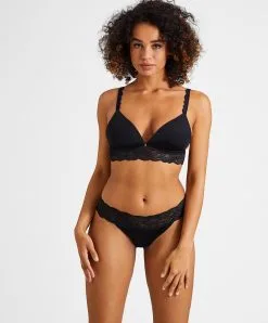 Slip Brésilien Collection Lingerie Quotidienne Sweetessence Coloris Noir De Chez Aubade Paris. -SOUTIEN-GORGE Soldes Boutique Slip bresilien sweetessence black Aubade noir IK22 NOIR 6