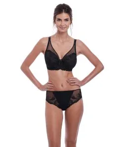 Slip Dos Opaque Collection Anoushka De Chez Fantasie Lingerie. -SOUTIEN-GORGE Soldes Boutique Slip dos opaque Fantasie Anoushka noir FL3215 BLK ensemble