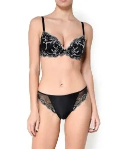 Slip "Fantaisie" à Dos Opaque Splendeur Soie De La Marque Lise Charmel. -SOUTIEN-GORGE Soldes Boutique Slip dos opaque Lise Charmel Splendeur Soie noir ACC0280 SN ensemble