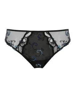 Eprise De Lise Charmel Slip Grande Taille Distinction Nuit De Chez Éprise Par Lise Charmel. -SOUTIEN-GORGE Soldes Boutique Slip dos opaque distinction nuit noir et bleu Eprise de Lise Charmel nuit saphir BCG0208 NS packshot face