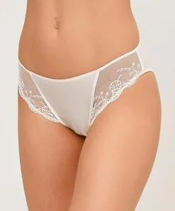 Slip "fantaisie" à Dos Opaque En Soie Lise Charmel Collection Splendeur Soie Coloris écru Nacre (=ivoire). -SOUTIEN-GORGE Soldes Boutique Slip dos opaque en soie Lise Charmel Splendeur soie ecru nacre ivoire ACC0280 EN 1