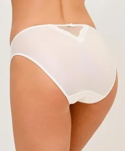 Slip "fantaisie" à Dos Opaque En Soie Lise Charmel Collection Splendeur Soie Coloris écru Nacre (=ivoire). -SOUTIEN-GORGE Soldes Boutique Slip dos opaque en soie Lise Charmel Splendeur soie ecru nacre ivoire ACC0280 EN 2