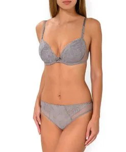 ANTINÉA DE LISE CHARMEL Slip Dos Opaque Gris Collection Fleur Première De La Marque De Lingerie Antinéa Par Lise Charmel. -SOUTIEN-GORGE Soldes Boutique Slip fantaisie Antinea de Lise Charmel Fleur Premiere gris taupe gris CCG0210 GT 4