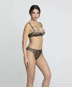 Slip "Fantaisie" De La Collection Lingerie De Luxe Déesse En Glam Par Lise Charmel.  -SOUTIEN-GORGE Soldes Boutique Slip fantaisie Lise Charmel Deesse en glam noir or ACH0215 OG 6