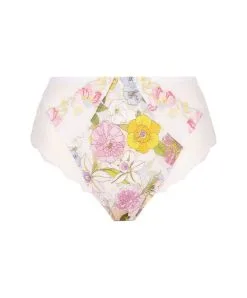 Slip Haut Dos Opaque à Fleurs De La Collection Féérie Florale Coloris Pastel Floral Présentée Par Lise Charmel.