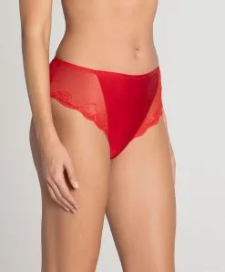 Slip Haut En Soie Lise Charmel Collection Splendeur Soie, Coloris Rouge. -SOUTIEN-GORGE Soldes Boutique Slip haut en soie Lise Charmel Splendeur soie rouge rouge ACC0380 RS 503
