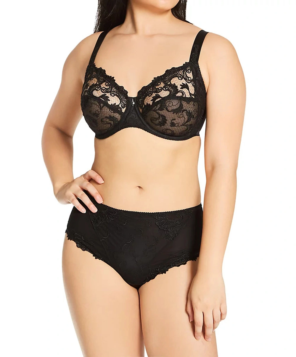 Slip Haut Grande Taille Collection De Lingerie Permanente Dressing Floral De Chez Lise Charmel, Coloris Noir. 4 Slip Haut Grande Taille Collection De Lingerie Permanente Dressing Floral De Chez Lise Charmel, Coloris Noir. – Image 2