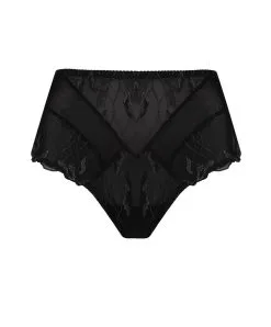 Slip Haut Grande Taille De La Collection Lingerie De Luxe Les Nuits Chics Par Lise Charmel.  -SOUTIEN-GORGE Soldes Boutique Slip haut grande taille Lise Charmel Les Nuits Chics noir argent BCH0335 NA packshot 10