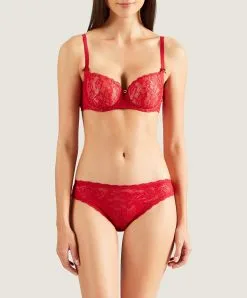 Culotte Italienne Rouge De La Collection Lingerie Permanente Rosessence Par Aubade Paris. -SOUTIEN-GORGE Soldes Boutique Slip italien Rosessence gala Aubade rouge HK27 GALA 14
