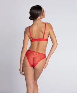 Culotte Italienne En Soie Lise Charmel Collection Splendeur Soie, Coloris Rouge. -SOUTIEN-GORGE Soldes Boutique Slip italien en soie Lise Charmel Splendeur soie rouge rouge ACC0780 RS 505