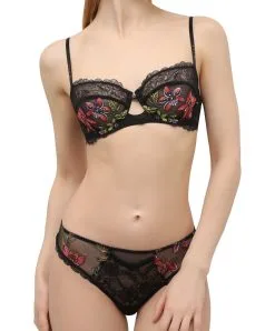 Slip Séduction Collection Fleurs De Nuit Coloris Nuit Summer (=noir Et Multicolore) Par Lise Charmel. -SOUTIEN-GORGE Soldes Boutique Slip seduction Lise Charmel Fleurs de nuit noir et multicolore nuit summer ACG0773 NS 3