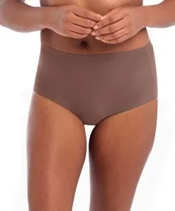 Slip Haut Invisible Stretch Collection Smoothease De Chez Fantasie Lingerie, Coloris Coffe Roast (=brun).