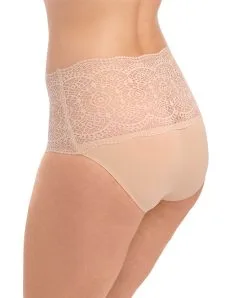 Slip Haut Invisible Stretch En Dentelle Collection Lace Ease De Chez Fantasie Lingerie.   -SOUTIEN-GORGE Soldes Boutique Slip stretch invisible taille haute dentelle Fantasie Lace Ease natural beige peau FL2330 NAE 2