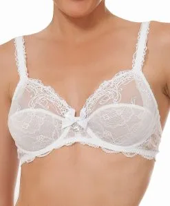 Soutien-gorge Armatures Coupe Couvrante Et Emboîtante Pour Un Maintien Optimal Et Un Effet Enveloppant Rassurant, Collection Soir De Venise De Chez Lise Charmel. -SOUTIEN-GORGE Soldes Boutique Soutien gorge Armature Lise Charmel Soir de Venise Blanc ACA6003 BL face