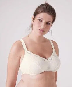 Simone Perele Soutien-gorge D'allaitement Armatures Amovibles Grande Taille En Coton Simone Pérèle De La Ligne De Lingerie Permanente Eden, Coloris Naturel (=ivoire). -SOUTIEN-GORGE Soldes Boutique Soutien gorge allaitement armatures amovibles grande taille Simone Perele Eden naturel ivoire 12E399 030 12