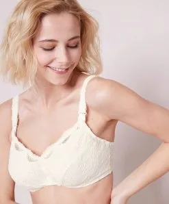 Simone Perele Soutien-gorge D'allaitement Armatures Amovibles Grande Taille En Coton Simone Pérèle De La Ligne De Lingerie Permanente Eden, Coloris Naturel (=ivoire). -SOUTIEN-GORGE Soldes Boutique Soutien gorge allaitement armatures amovibles grande taille Simone Perele Eden naturel ivoire 12E399 030 6