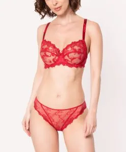 Soutien-gorge Armatures Collection De Lingerie Permanente Dressing Floral De Chez Lise Charmel, Coloris Dressing Solaire (=rouge).  -SOUTIEN-GORGE Soldes Boutique Soutien gorge armature Lise Charmel Dressing Floral dressing solaire rouge ACC6088 DS 503