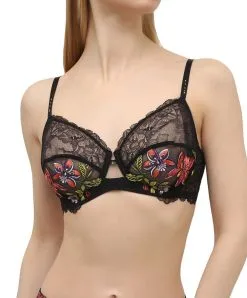 Soutien-gorge Armature Collection Fleurs De Nuit Coloris Nuit Summer (=noir Et Multicolore) Par Lise Charmel. -SOUTIEN-GORGE Soldes Boutique Soutien gorge armature Lise Charmel Fleurs de nuit noir et multicolore nuit summer ACG6073 NS 1