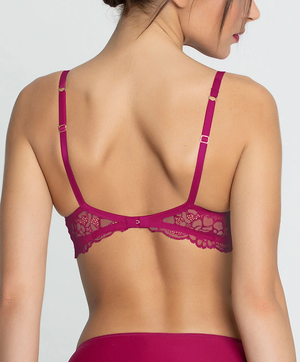 Soutien-gorge Armatures Ligne Sublime En Dentelle De La Marque De Lingerie Française Lise Charmel, Coloris Fuchsia Sublime. 4 Soutien-gorge Armatures Ligne Sublime En Dentelle De La Marque De Lingerie Française Lise Charmel, Coloris Fuchsia Sublime. – Image 2