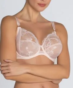 Soutien-gorge Couvrant Grande Taille à Armatures Ligne Sublime En Dentelle De La Marque De Lingerie Française Lise Charmel, Coloris Rose Sublime. -SOUTIEN-GORGE Soldes Boutique Soutien gorge armature bien etre Lise Charmel Sublime en dentelle rose poudre rose sublime ACH6113 OS 3