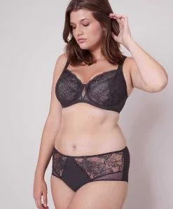Simone Perele Soutien-gorge Grande Taille De La Collection Promesse Par La Marque De Lingerie Simone Pérèle. -SOUTIEN-GORGE Soldes Boutique Soutien gorge armature bonnets profonds Simone Perele promesse anthracite gris 12H322 12H321 829 102