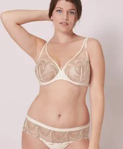 Simone Perele Soutien-gorge Décolleté Plongeant à Armatures Collection Nuance En Coloris Permanent Perle Ivoire De Chez Simone Pérèle.  -SOUTIEN-GORGE Soldes Boutique Soutien gorge armature decollete plongeant Simone Perele Nuance perle ivoire nacre 12N319 056 12