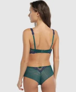 Soutien-gorge Armature En Soie Lise Charmel Collection Splendeur Soie Coloris Splendeur Turquoise. -SOUTIEN-GORGE Soldes Boutique Soutien gorge armature en soie Lise Charmel Splendeur Soie turquoise vert et violet ACC6080 ST ensemble dos
