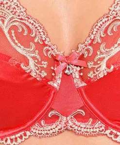 Soutien-gorge Rouge En Soie Couvrant Collection Splendeur Soie De La Marque Lise Charmel Coloris Splendeur Santal. -SOUTIEN-GORGE Soldes Boutique Soutien gorge armature en soie Lise Charmel Splendeur soie santal rouge ACC6080 SA 2