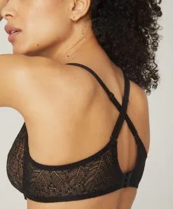 Simone Perele Soutien-gorge Moulé En Dentelle Simone Pérèle Collection Comète Noir. -SOUTIEN-GORGE Soldes Boutique Soutien gorge armature moule Simone Perele comete noir 12S324 015 4