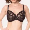 Soutien-gorge Couvrant Grande Taille à Armatures "Bien-être" Collection De Lingerie Permanente Dressing Floral De Chez Lise Charmel, Coloris Noir.  -SOUTIEN-GORGE Soldes Boutique Soutien gorge armatures grande taille bien etre Lise Charmel Dressing Floral noir BCC6188 NO 501