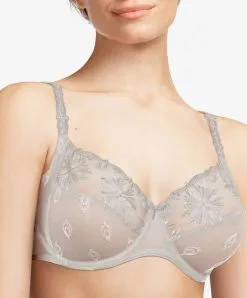 Soutien-gorge Armatures 3 Parties Couvrant Chantelle Collection Champs-Élysées En Coloris Gris Galet. 