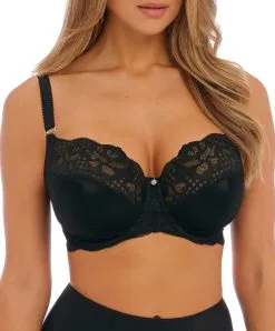 Soutien-gorge Couvrant Grande Taille à Armatures Renforts Latéraux Collection Reflect Coloris Noir De Chrez Fantasie Lingerie.