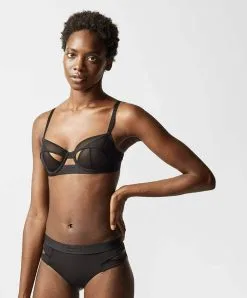 Soutien-gorge Corbeille Avec Armatures Chantal Thomass Collection Sharp Au Coloris Noir. -SOUTIEN-GORGE Soldes Boutique Soutien gorge armatures sharp Chantal Thomass noir T06E10 011