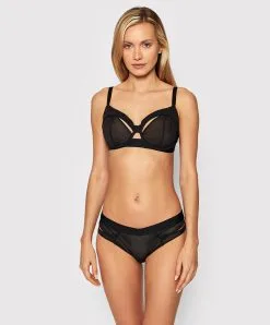 Soutien-gorge Corbeille Avec Armatures Chantal Thomass Collection Sharp Au Coloris Noir. -SOUTIEN-GORGE Soldes Boutique Soutien gorge armatures sharp Chantal Thomass noir T06E10 011 502