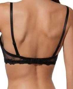 Soutien-gorge Bandeau Bretelles Amovibles Collection De Lingerie Permanente Dressing Floral De Chez Lise Charmel, Coloris Noir.  -SOUTIEN-GORGE Soldes Boutique Soutien gorge bandeau bretelles amovibles Lise Charmel Dressing Floral noir ACC5688 NO 502