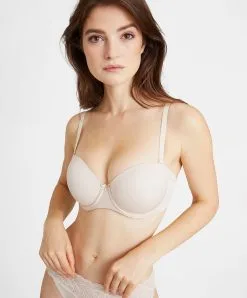 Soutien-gorge Bandeau Coque Confort Collection Lingerie Quotidienne Sweetessence Coloris Skin De Chez Aubade Paris.