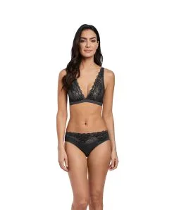 Soutien-gorge Brassière Sans Armatures Wacoal De La Collection Lace Perfection, Coloris Charcoal (=gris Anthracite).  -SOUTIEN-GORGE Soldes Boutique Soutien gorge brassiere Lace perfection Wacoal charcoal WE135008 CHL ensemble