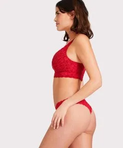 Soutien-gorge Brassière Confort Sans Armatures Bralette Rouge De La Collection Lingerie Permanente Rosessence Par Aubade Paris. -SOUTIEN-GORGE Soldes Boutique Soutien gorge brassiere confort sans armatures bralette Rosessence gala Aubade rouge HK10 02 GALA 5