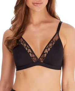 Soutien-gorge Sans Armatures Forme Brassière Collection De Lingerie Quotidienne Lisse Coloris Noir Par Wacoal. 