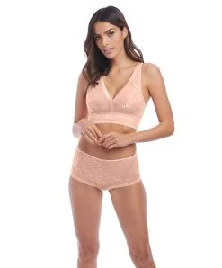 Soutien-gorge Brassière Sans Armatures Collection Net Effects De Chez Wacoal. -SOUTIEN-GORGE Soldes Boutique Soutien gorge brassiere sans armatures Wacoal Net Effects Rosedust peau rosee WA810340 253 ensemble