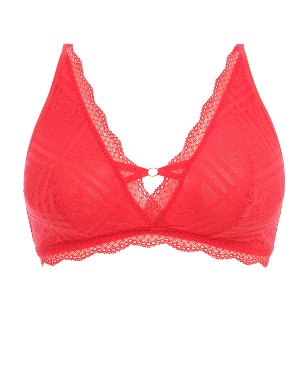 Soutien-gorge Brassière Sans Armatures En Dentelle Bralette Collection Permanente De Dessous Sexy Freya Fatale De La Maison Freya Lingerie, Coloris Rouge Chili. 6 Soutien-gorge Brassière Sans Armatures En Dentelle Bralette Collection Permanente De Dessous Sexy Freya Fatale De La Maison Freya Lingerie, Coloris Rouge Chili. – Image 4