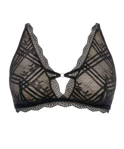 Soutien-gorge Brassière Sans Armatures En Dentelle Bralette Collection Permanente De Dessous Sexy Freya Fatale De La Maison Freya Lingerie, Coloris Noir.  -SOUTIEN-GORGE Soldes Boutique Soutien gorge brassiere sans armatures en dentelle bralette Freya Freya Fatale noir AA401417 NOR 50