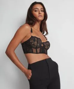 Soutien-gorge Bustier Aubade De La Collection Lingerie Flowermania. -SOUTIEN-GORGE Soldes Boutique Soutien gorge bustier flowermania Aubade noir LA36 NOIR 4
