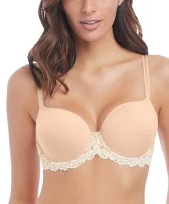 Wacoal Soutien-gorge Contour Coques Moulées Collection Embrace Lace Coloris Naturally Nude Ivory.