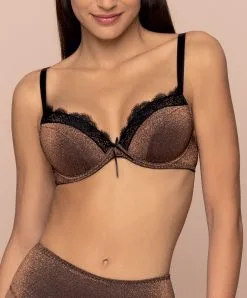 ANTIGEL DE LISE CHARMEL Soutien-gorge Coque Collection à Paillettes Disco Dentelle Coloris Cuivre De Chez Antigel Par Lise Charmel.