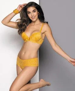 ANTIGEL DE LISE CHARMEL Soutien-gorge Coque Collection Onde Graphic Coloris Miel Blond De La Marque De Lingerie Antigel Par Lise Charmel. -SOUTIEN-GORGE Soldes Boutique Soutien gorge coque Antigel de Lise Charmel Onde graphic miel blond jaune moutarde ECG3667 3867 MB 2