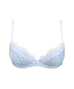 ANTIGEL DE LISE CHARMEL Soutien-gorge Coque Collection Pois Sixties De Chez Antigel Par Lise Charmel, Coloris Bleu Sterling. -SOUTIEN-GORGE Soldes Boutique Soutien gorge coque Antigel de Lise Charmel Pois Sixties bleu sterling pois blanc ECH8092 BS 10