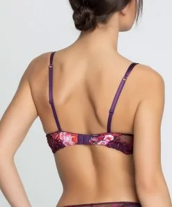 LISE CHARMEL Soutien-gorge Coque Collection Aveu En Fleurs, Coloris Aveu Pétale (=prune). -SOUTIEN-GORGE Soldes Boutique Soutien gorge coque Lise Charmel Aveu en Fleurs aveu petale prune multicolore ACH8543 AP 2