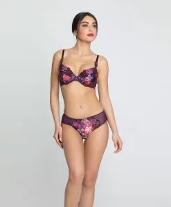 LISE CHARMEL Soutien-gorge Coque Collection Aveu En Fleurs, Coloris Aveu Pétale (=prune). -SOUTIEN-GORGE Soldes Boutique Soutien gorge coque Lise Charmel Aveu en Fleurs aveu petale prune multicolore ACH8543 AP 4