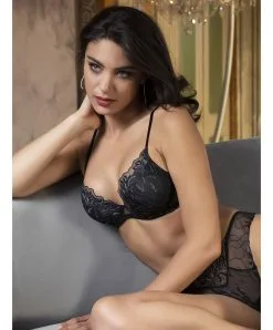 Soutien-gorge Coque De La Collection Lingerie De Luxe Les Nuits Chics Par Lise Charmel.  -SOUTIEN-GORGE Soldes Boutique Soutien gorge coque Lise Charmel Les Nuits Chics noir argent ACH8535 NA fashion 2